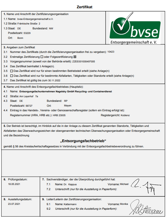 Zertifikat Nagelsky 2021